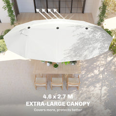 Outsunny 4.6m Double Garden Parasol - Beige