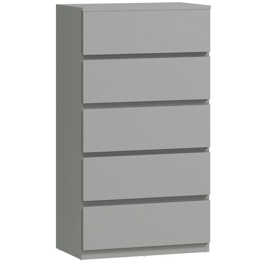HOMCOM Chest of Drawers, 5-Drawer Storage Cabinets, Modern Dresser, Storage Drawer Unit for Bedroom