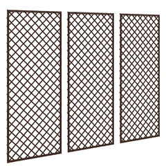 Outsunny Garden Trellis, Decorative Trellis Panels for Climbing Outdoor Plants, Natural Wood Finish