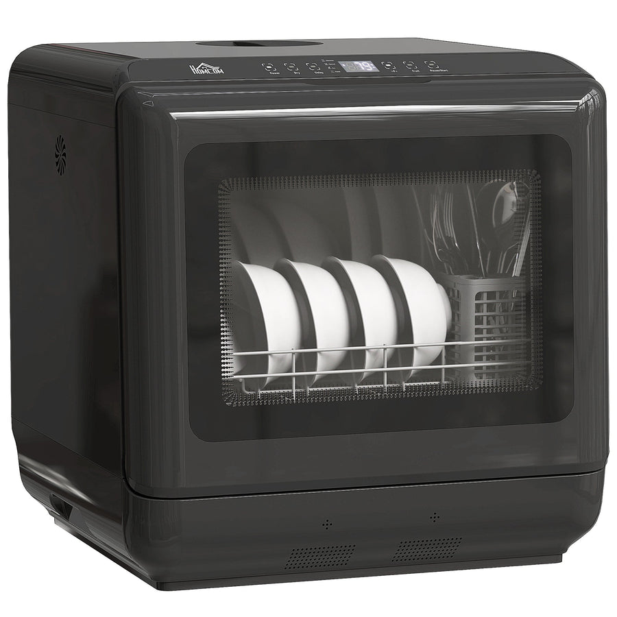 HOMCOM 6L Five-Mode Tabletop Dishwasher - Black