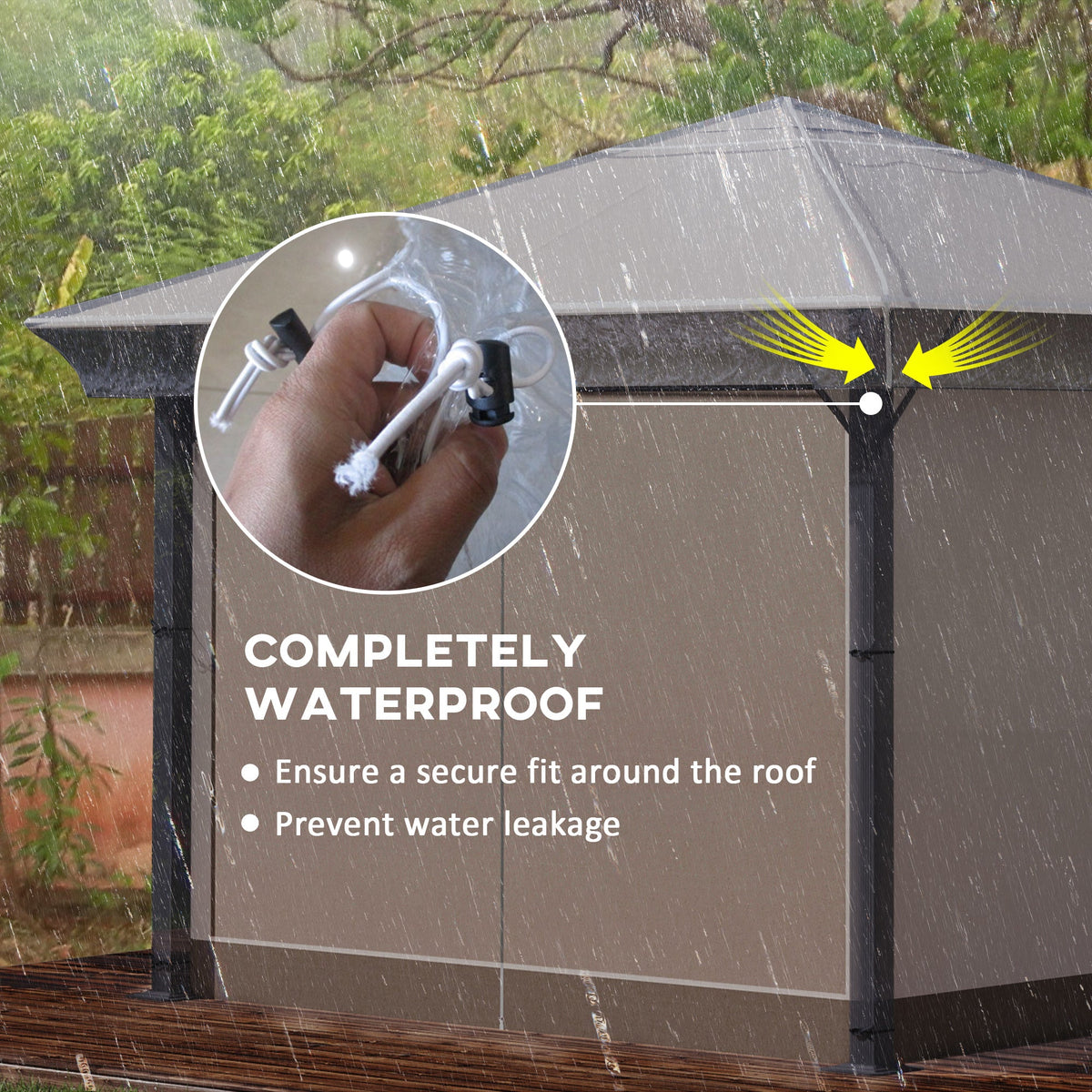 Outsunny 3 x 3 (m) Gazebo Protective Cover, Waterproof Cover for Gazebo, Canopy, and Tent
