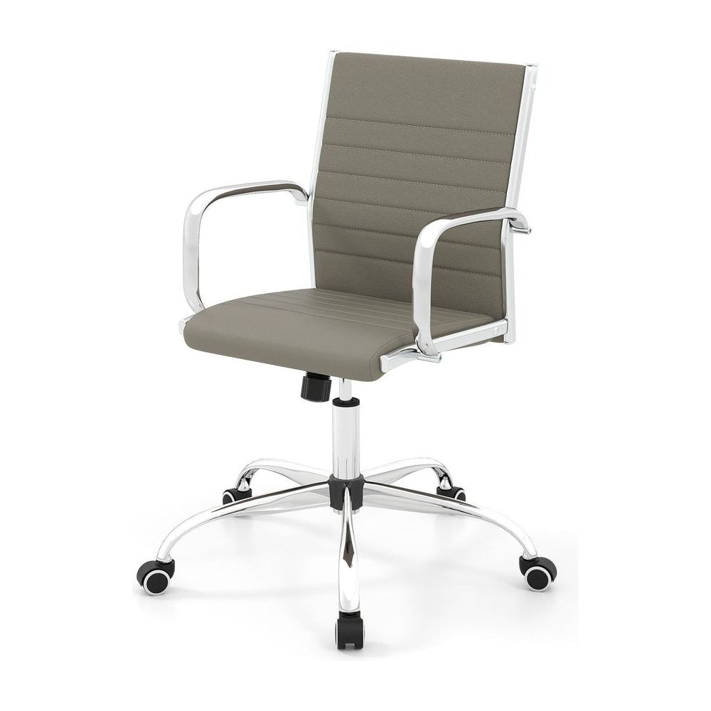 Height Adjustable Rolling High-Back Executive Chair in Grey