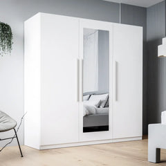 Helen Hinged Door Wardrobe 181cm in White