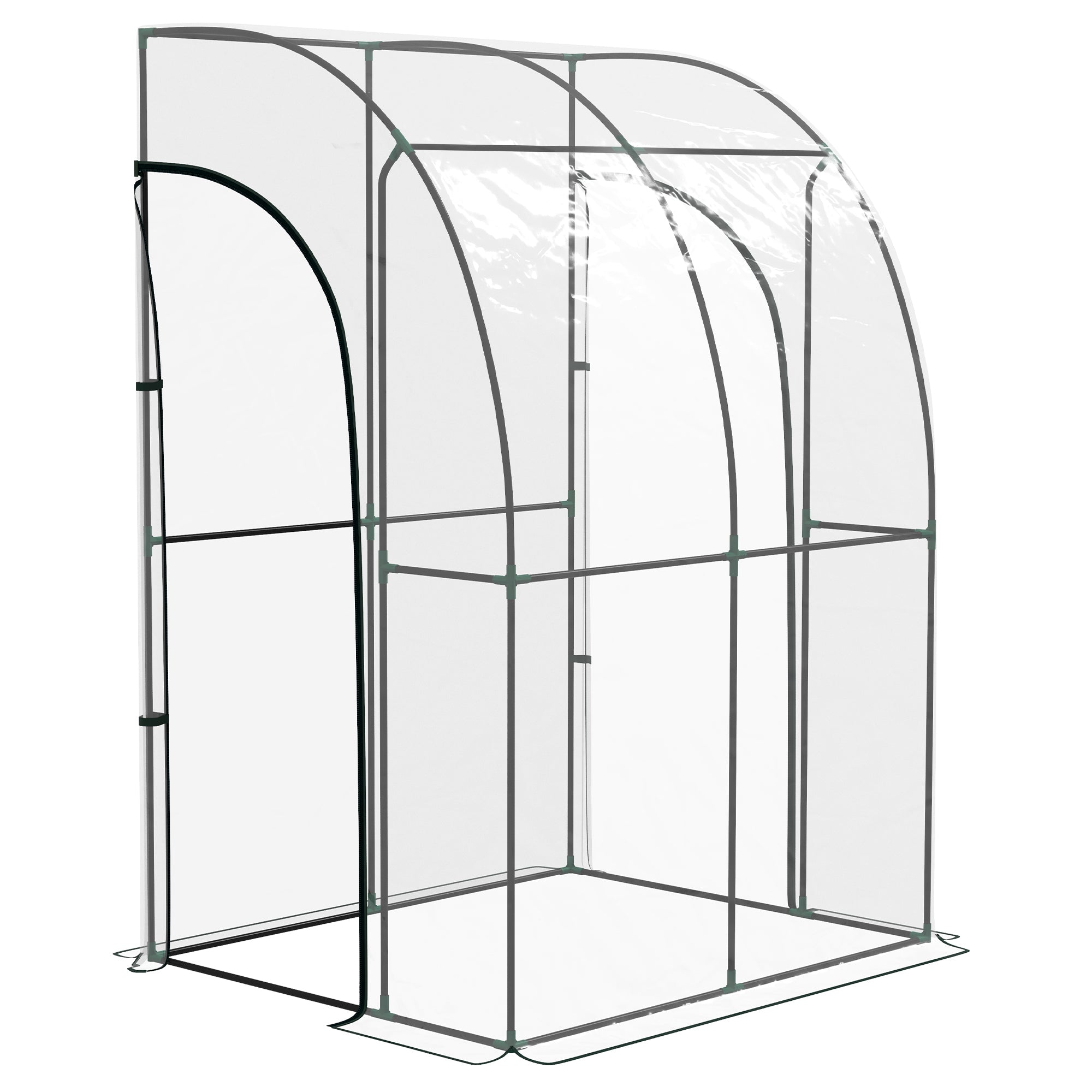Outsunny 143cm x 118cm Walk-In Lean To Greenhouse, with Accessories