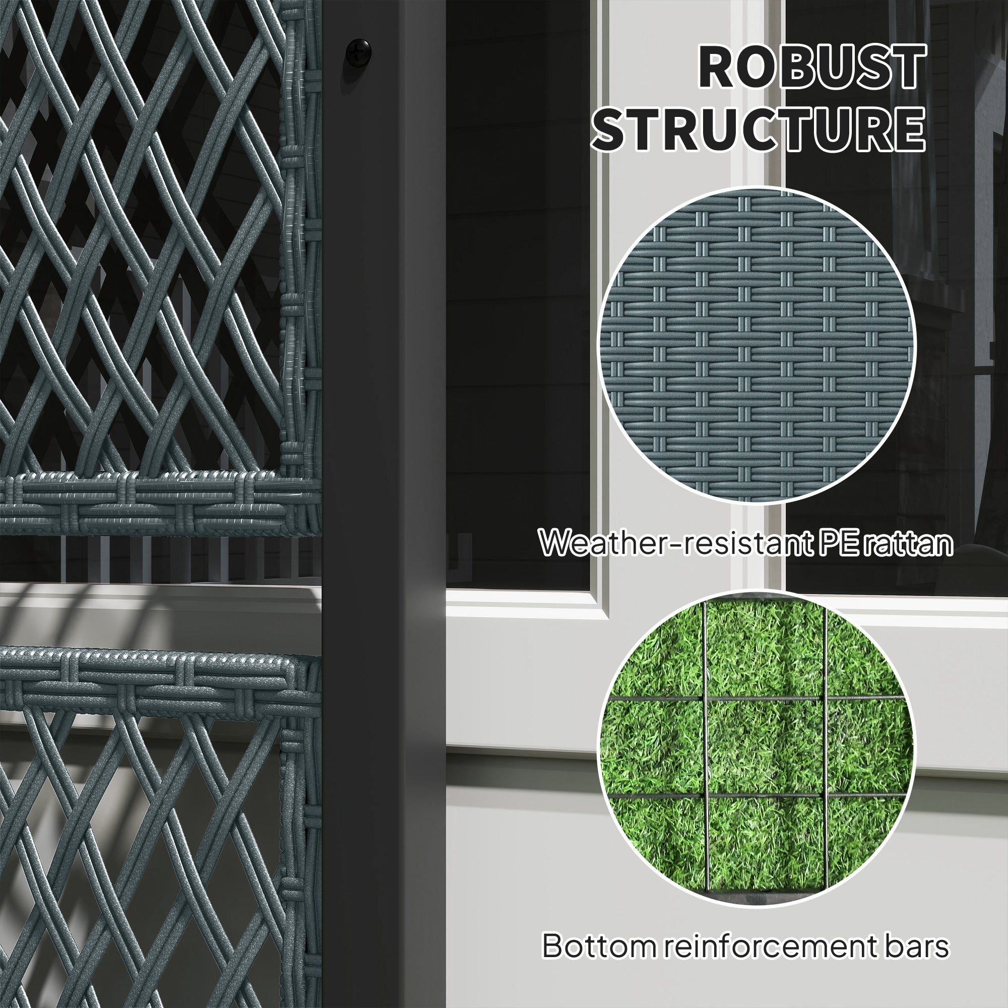 Outsunny Garden Planter Box with Trellis, Liner for Climbing Plants, Vegetables, Flowers, 90 x 35 x 148 cm, Charcoal Grey