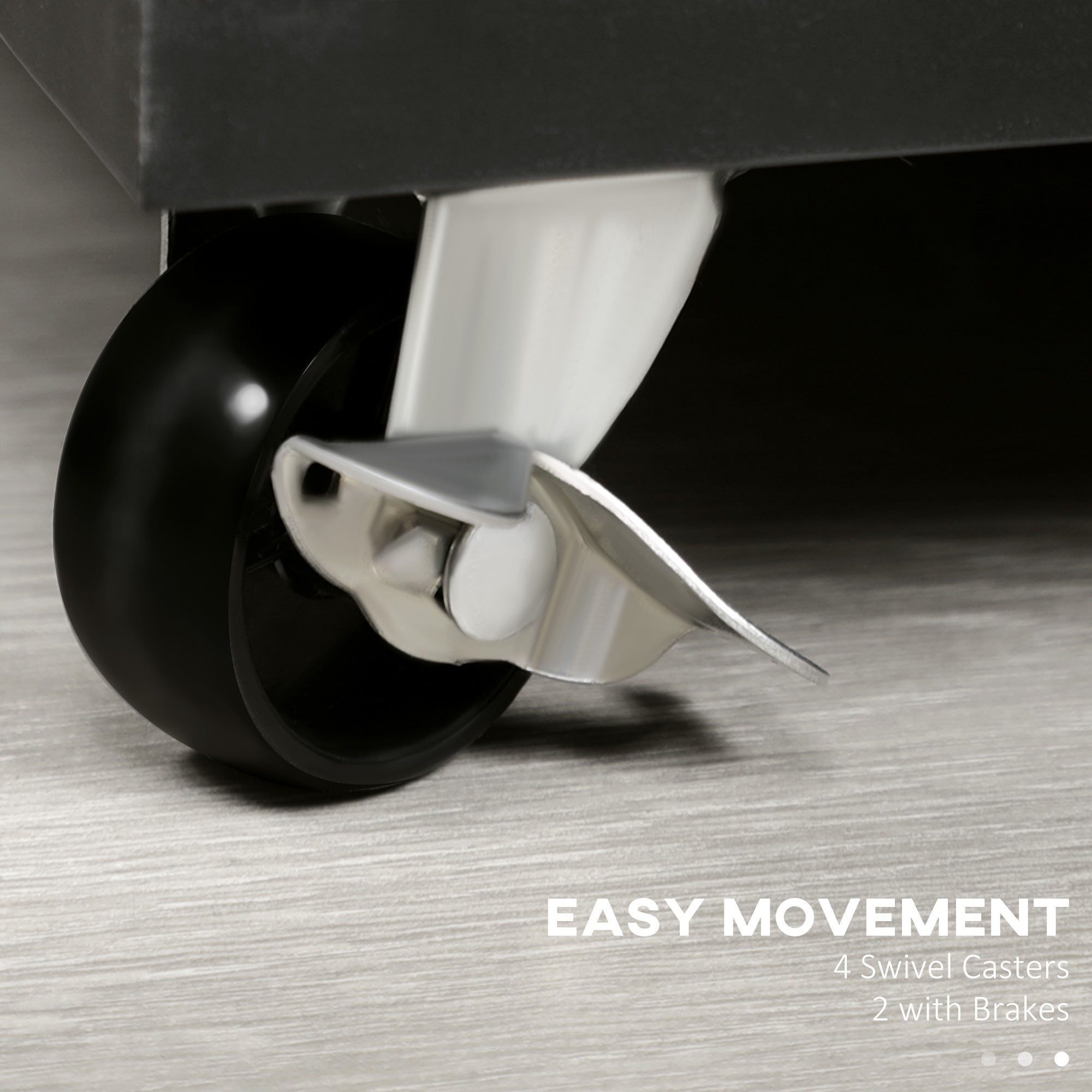 HOMCOM Rolling Metal Storage Locker Cabinet, Industrial Mobile Lockable Cabinet with Adjustable Shelf and Wheels for Home Office Living Room, Black