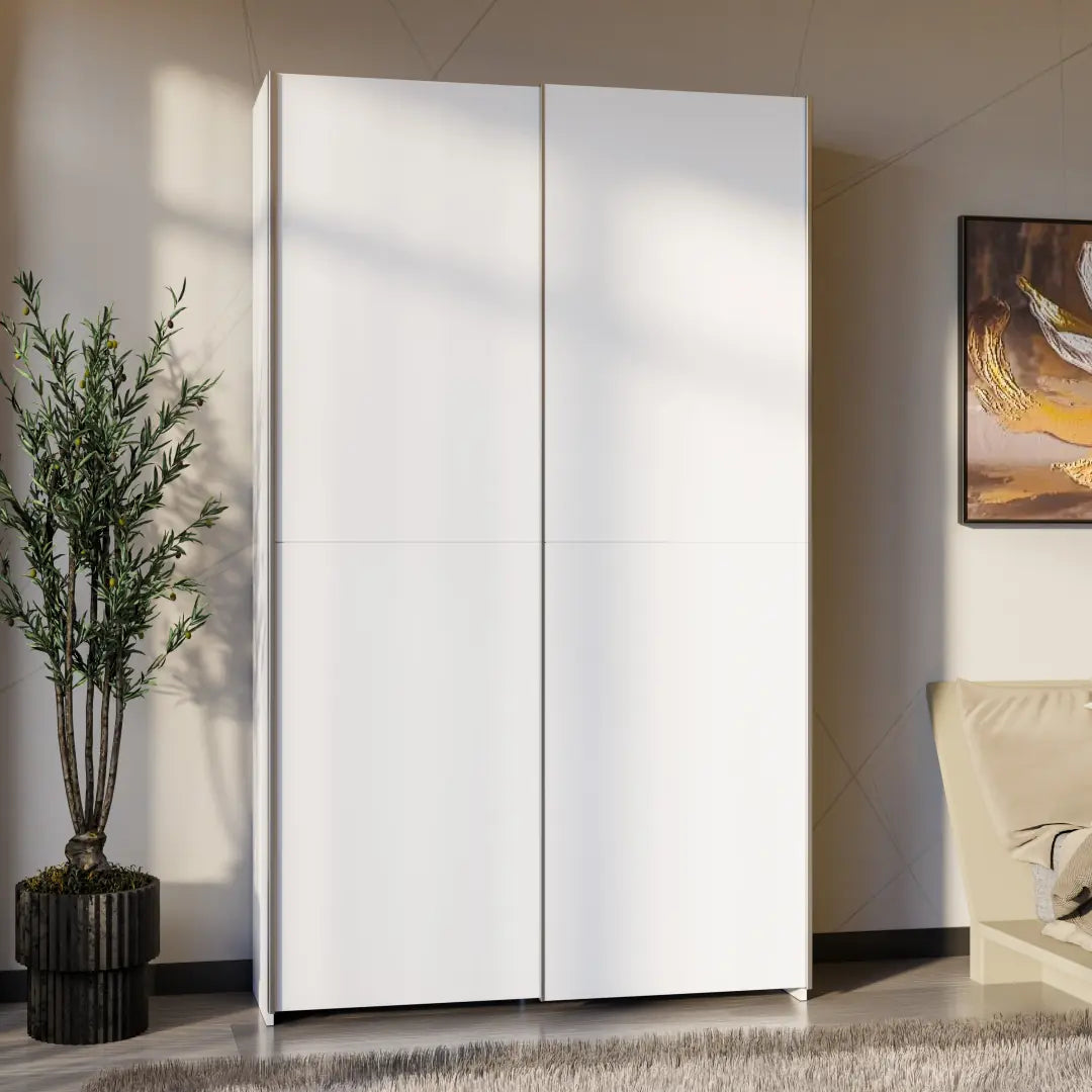 Hofsa Sliding Door Wardrobe 120cm in White