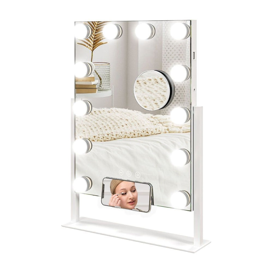 HOMCOM 12 LED bulb Tabletop Makeup Mirror, with Adjustable Settings