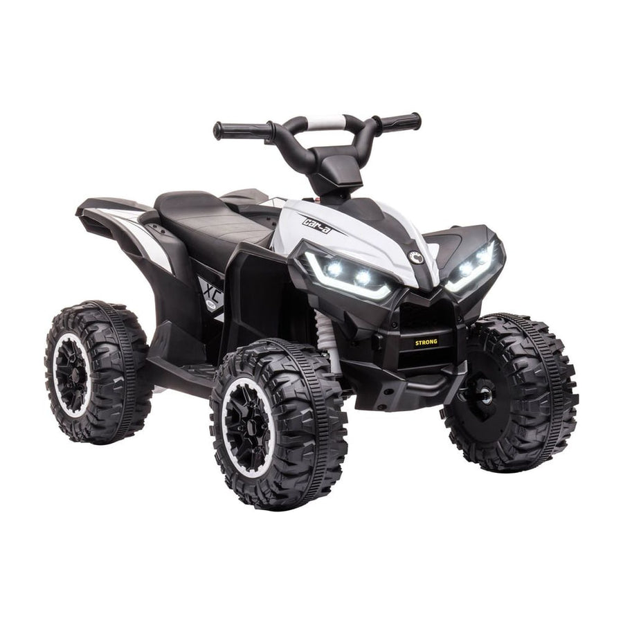 HOMCOM 12V Ride-On Quad Bike w/ Music in White