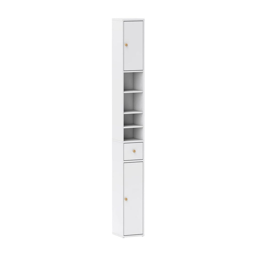 HOMCOM 178 cm Narrow Tall Bathroom Cabinet - White