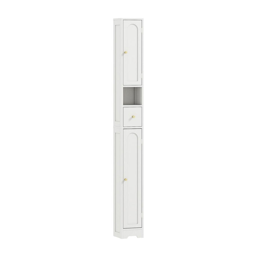 HOMCOM 185 cm Tall Bathroom Cabinet with Arched Doors - White