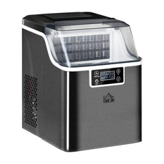 HOMCOM 3.2L Compact Ice Machine, with LCD Screen and Accessories - Black