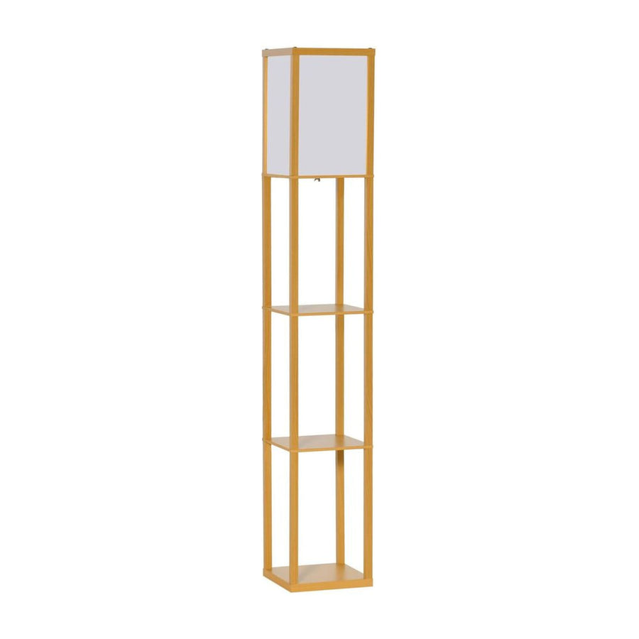 HOMCOM 3-Tier Floor Lamp, Floor Light with Storage Shelf, Reading Standing Lamp with Acrylic Shade for Living Room, Bedroom