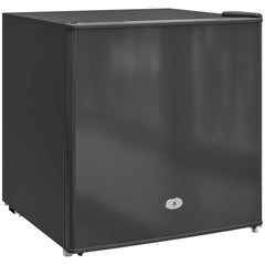 HOMCOM 35L Mini Freezer, a compact black appliance with a silver handle on a white background