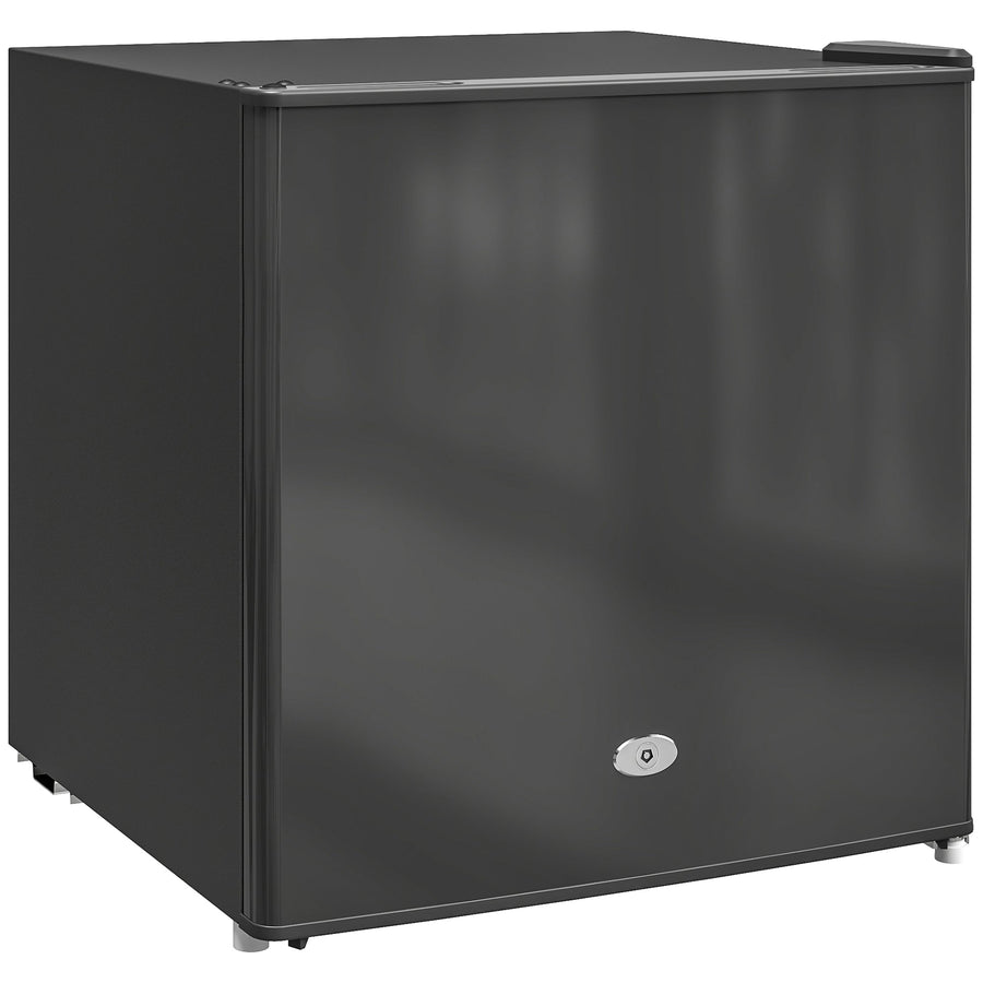 HOMCOM 35L Mini Freezer, a compact black appliance with a silver handle on a white background