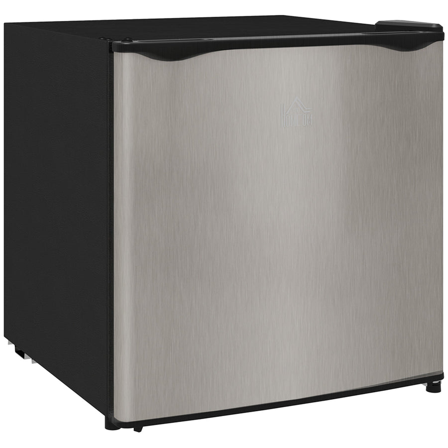 HOMCOM 35L Mini Freezer with a silver door and black casing shown from a front angle