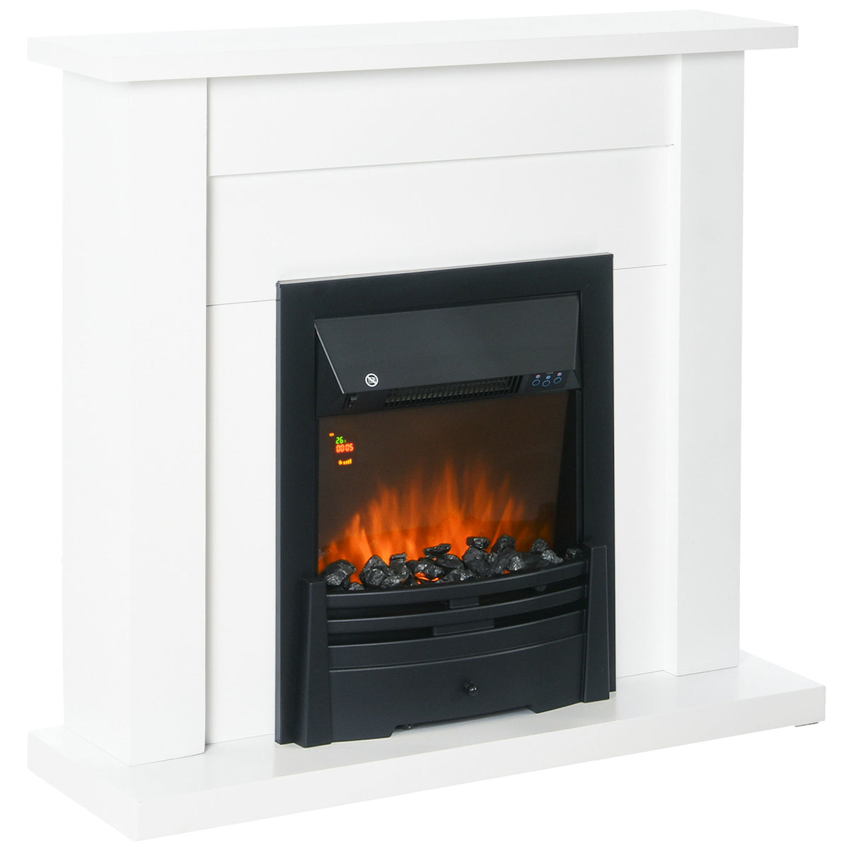 HOMCOM 40" Electric Firplace Suites & Mantelpiece in White