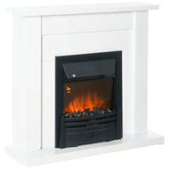 HOMCOM 40" Electric Firplace Suites & Mantelpiece in White