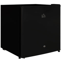 HOMCOM 46 Litre Lockable Countertop Fridge in black, a compact appliance for small kitchens