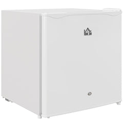 HOMCOM 46 Litre Lockable Countertop Fridge in cream white standing on a plain white background