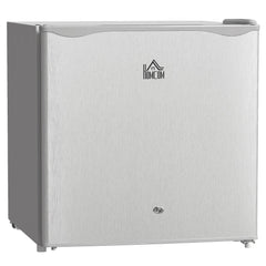 HOMCOM 46 Litre Lockable Countertop Fridge in grey with a front door lock and brand logo