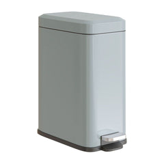 HOMCOM 5L Rectangular Compact Bin Steel Body Removable Bucket Quiet-Close Lid w/ Pedal Lid Rubbish Trash Can Home Office