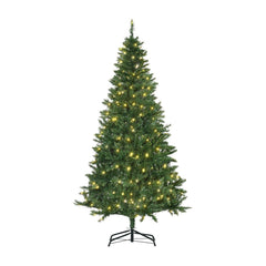 HOMCOM 6FT Christmas Tree Warm White LED Light Holiday Home Decoration, Green