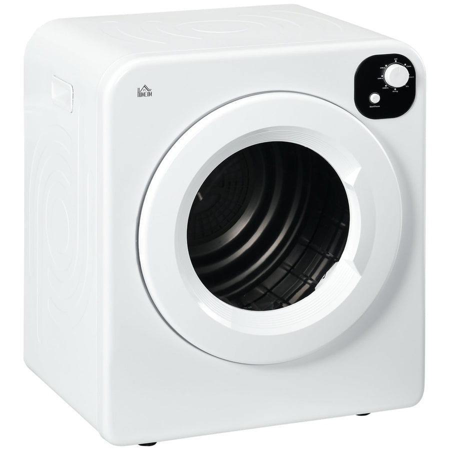 HOMCOM 6kg Vented Tumble Dryer in white with a circular door and a black control panel on the top right