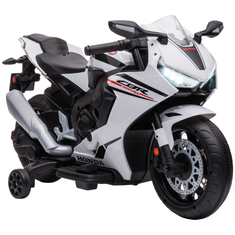 HOMCOM 6V Honda Licensed Kids Motorcycle w/ Music in White