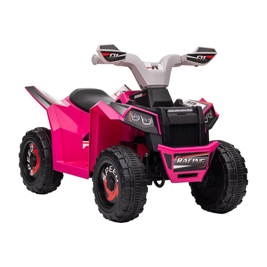 HOMCOM 6V Quad Bike with Wear-Resistant Wheels in Pink