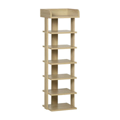 HOMCOM 7 Tier Shoe Rack Organizer Storage Shelf Wooden Display Cabinet for Entryway Living Room Bedroom Oak