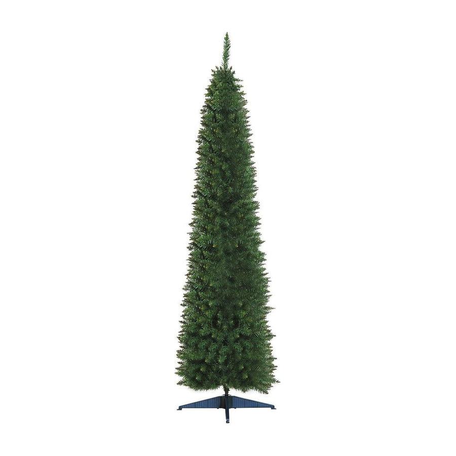 HOMCOM 7ft Unlit Artificial Christmas Tree, Pencil Slim Xmas Tree with Solid Stand and Realistic Branches, Green