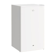HOMCOM 91L Freestanding Under-Counter Fridge with Lock in white, a compact appliance with a single door and a small lock