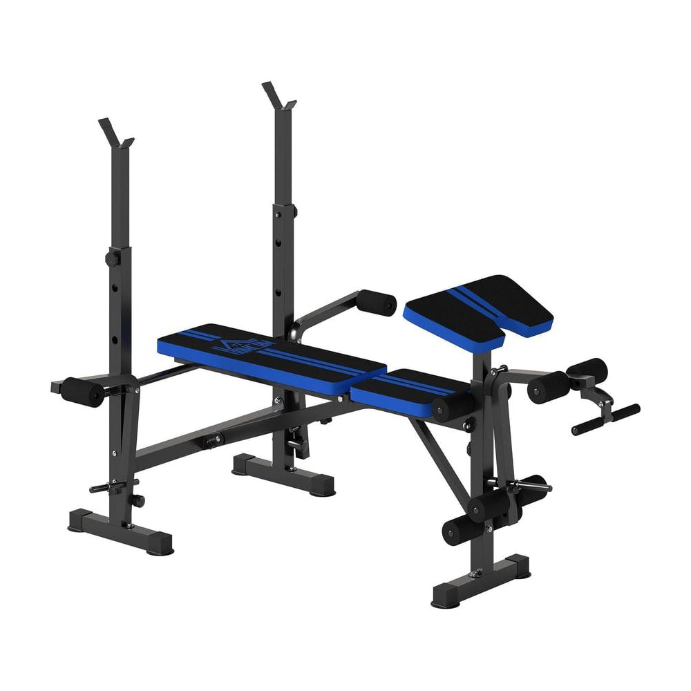 HOMCOM Adjustable Weight Bench with Leg Extension, Barbell Rack, Preacher Curl Pad, Butterfly, Multi-Function Home Gym Bench