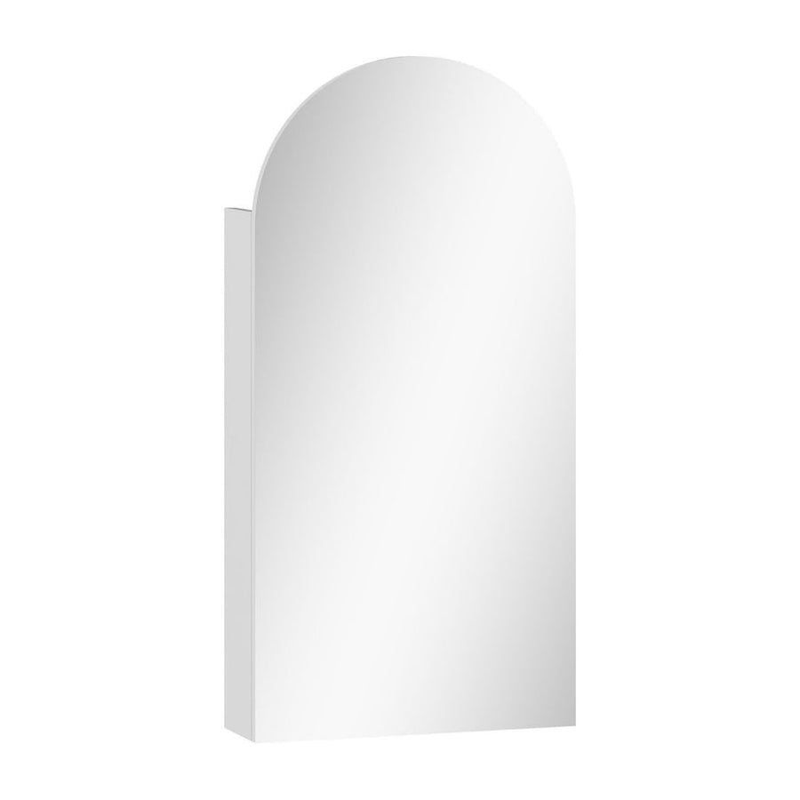 HOMCOM Arched Bathroom Mirror Cabinet with Adjustable Glass Shelves - White