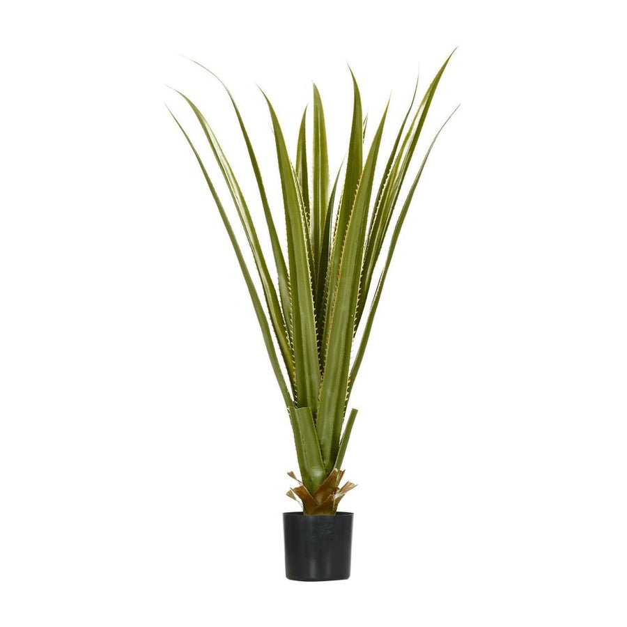 HOMCOM Artificial Plants Agave Succulent in Pot Desk Fake Plants for Home Indoor Outdoor Decor, 15x15x90cm, Green