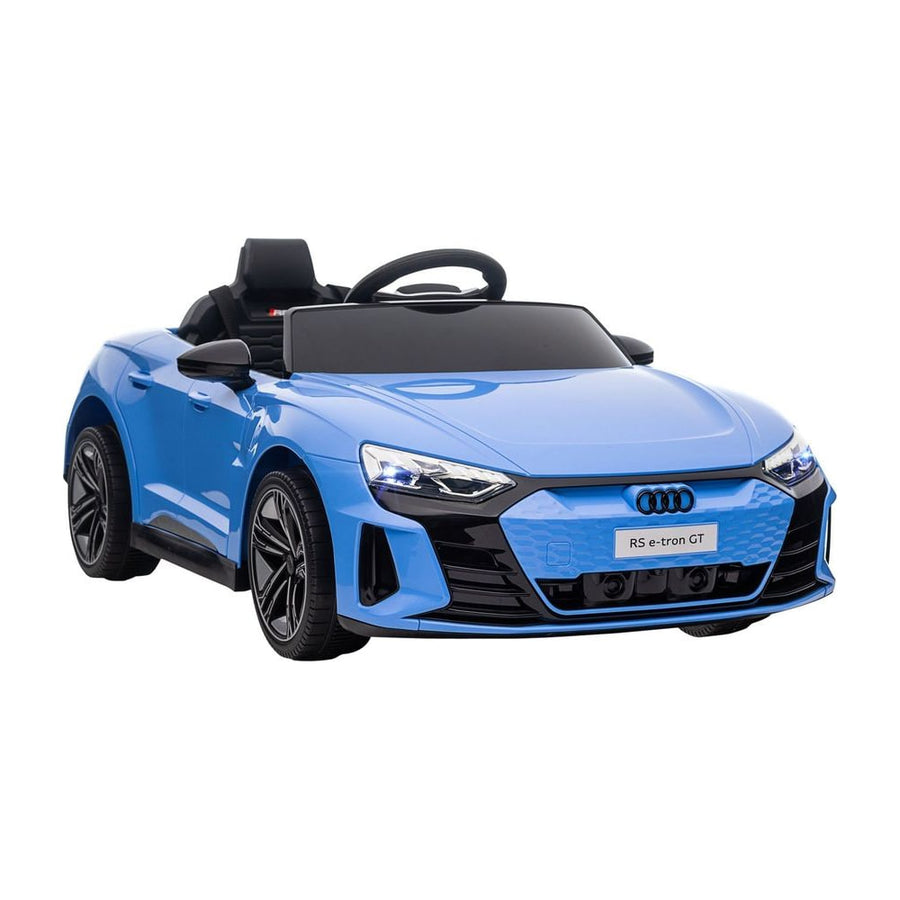 HOMCOM Audi Licensed 12V Kids Electric Ride-On in blue, a sleek sports car design with black interior and wheels
