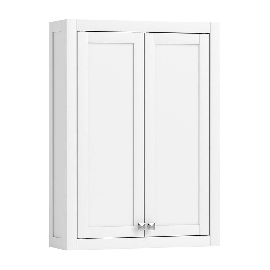 HOMCOM Bathroom Wall Cabinet with Adjustable Shelves - White