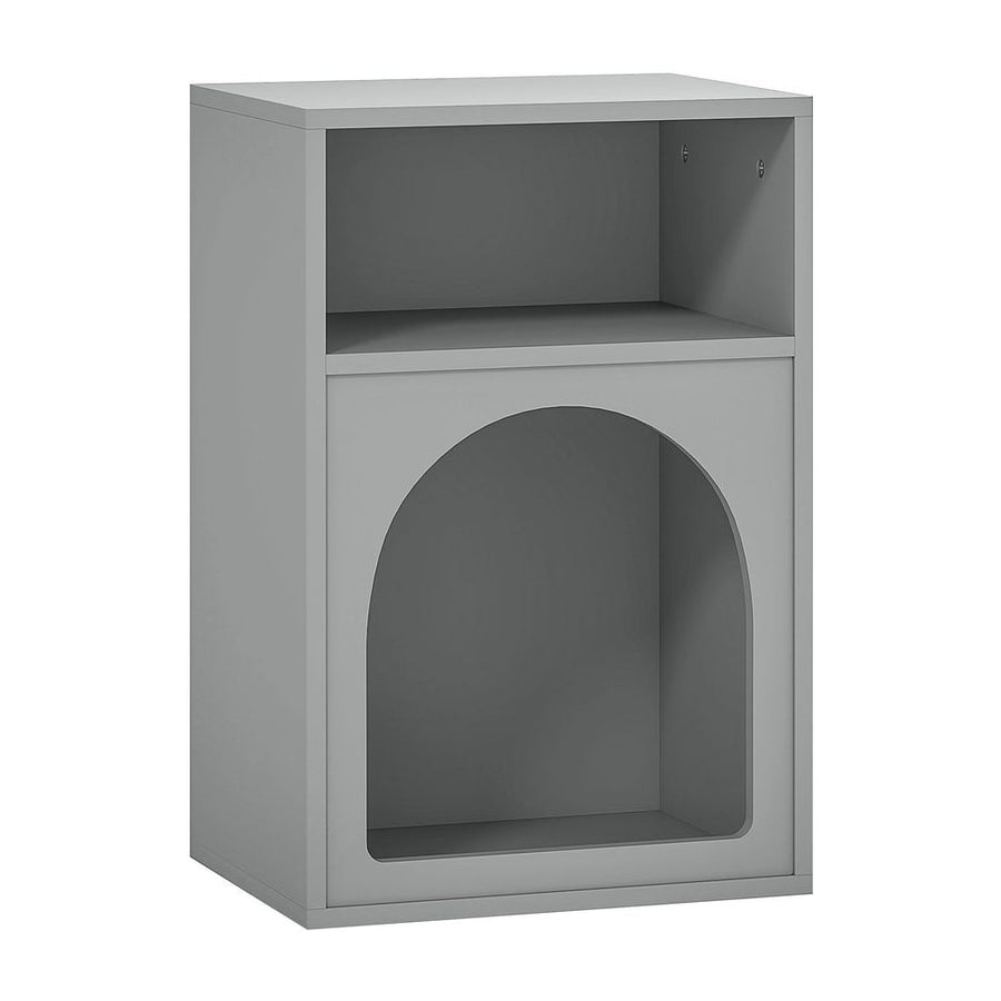 HOMCOM Bedside Table with 2 Open Compartments - Grey