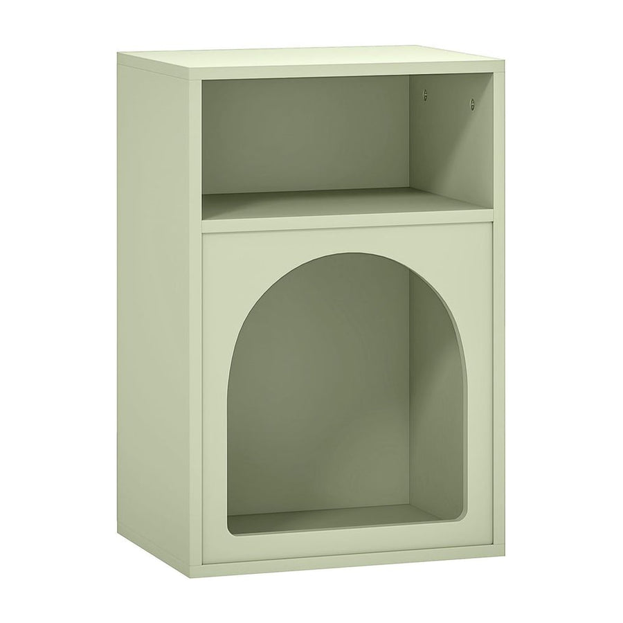 HOMCOM Bedside Table with 2 Open Compartments - Light Green