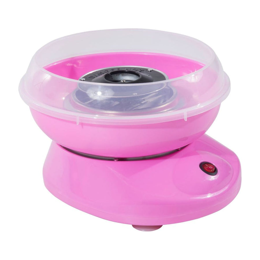 HOMCOM Candy Floss Machine in pink, a compact kitchen appliance for making cotton candy