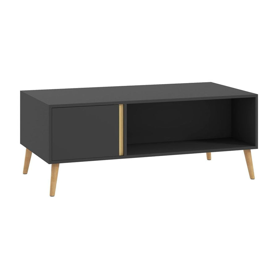 HOMCOM Coffee Table for Living Room, Modern Centre Table with Storage Compartments and Cabinets, Rectangular Side Table, 115x