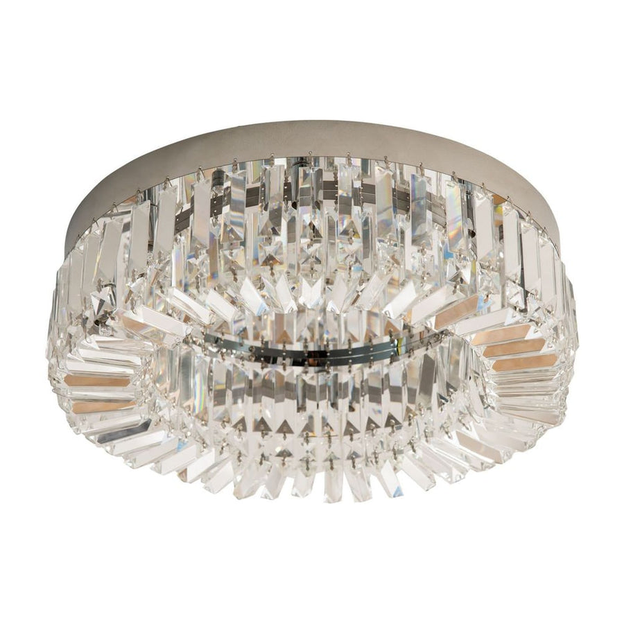 HOMCOM Crystal Ceiling Light Modern Chandeliers Stainless Steel Pendant Lights with Crystal Decorations for Living Room