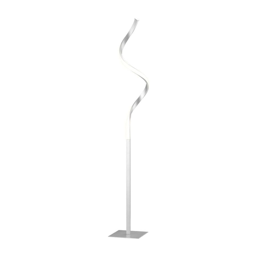 HOMCOM Dimmable Floor Lamp for Living Room, Modern Spiral Standing Lamp with 3 Adjustable Brightness and Square Base, Silver