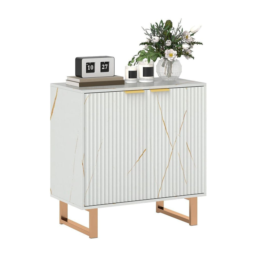 HOMCOM Elegant Storage Sideboard - White/Gold-Tone