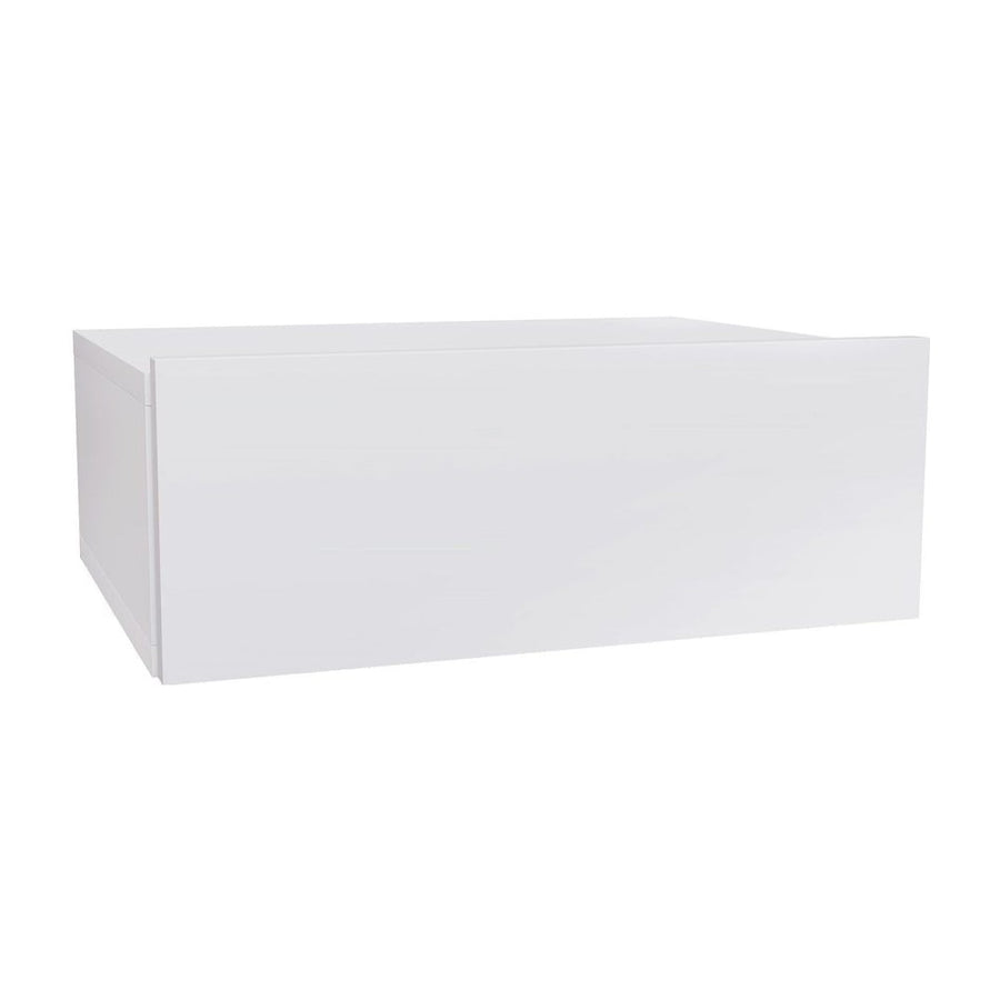 HOMCOM Floating Bedside Table, Wall-Mounted Nightstand with Storage Drawer, Small Side End Table for Bedroom, White