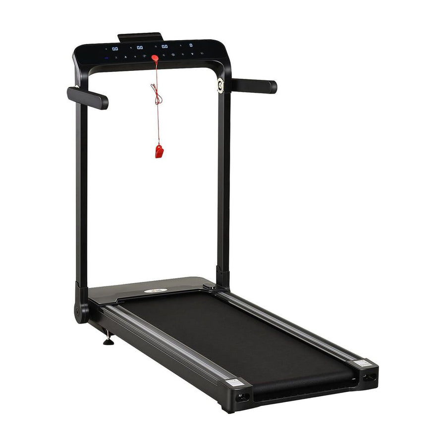HOMCOM Folding Treadmill, 1.85HP Installation-Free Walking Jogging Running Machine, 12KM/H with 12 Pre-Programs and LED