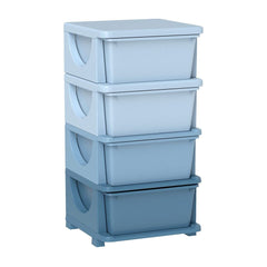 HOMCOM Four-Tier Kids Storage Boxes, with Four Drawers - Blue