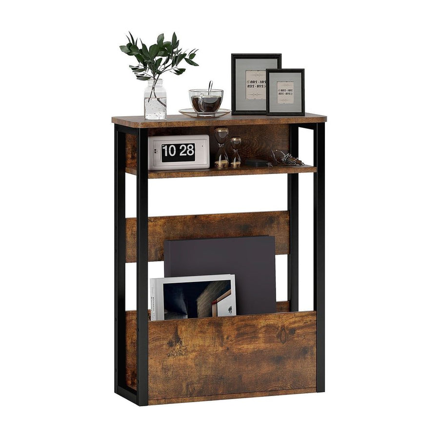 HOMCOM Industrial-Style Side Table - Black/Brown