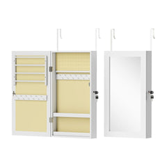 HOMCOM Jewelry Cabinet, Jewelry Storage Cabinet with Mirror, White